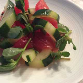 Watermelon and cucumber salad