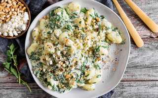 Creamy Gorgonzola Gnocchi with Spinach and Pine Nuts