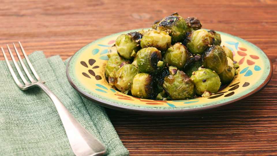 Roasted Brussels sprouts on a plate